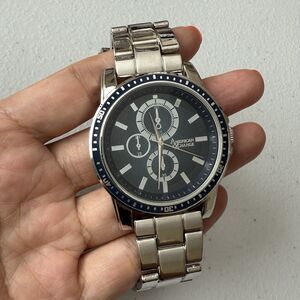American Exchange Men’s Watch Alloy Silver Tone Bracelet Quartz 43mm Round Case